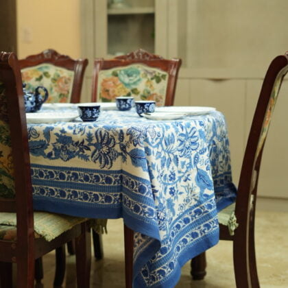 block printed table cover