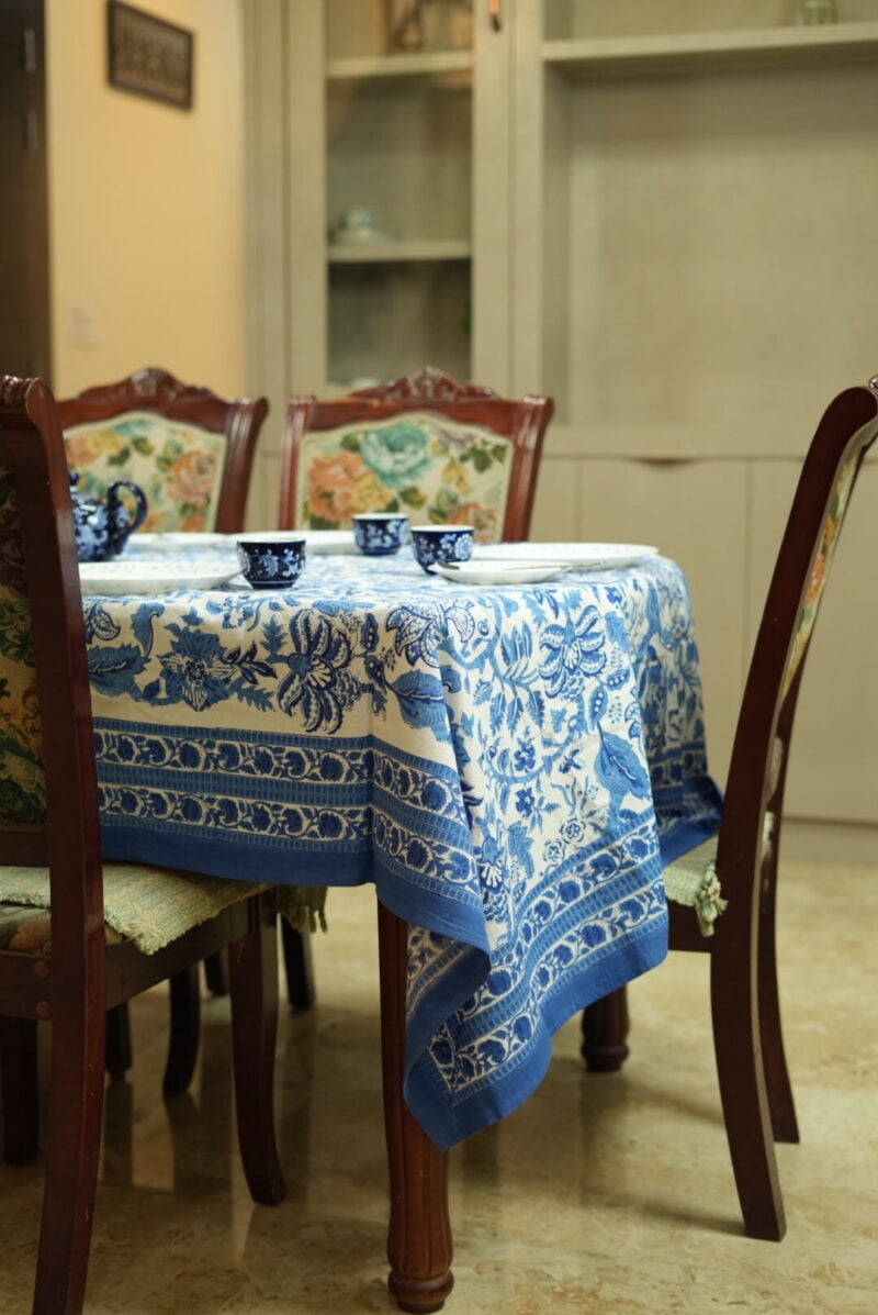 block printed table cover