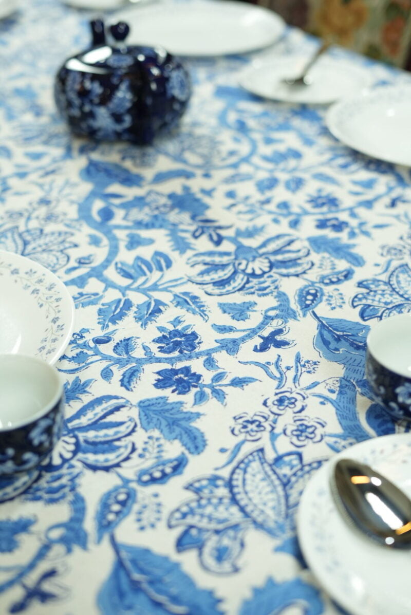 block printed table cover