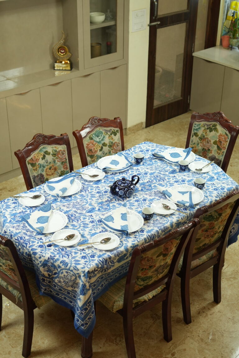 block printed table cover