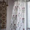Red Poppy Semi Sheer Block Print Curtain - Image 4