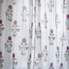 Red Poppy Semi Sheer Block Print Curtain - Image 3