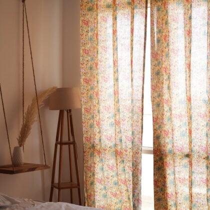 Mustard Garden Sheer Cotton Curtains