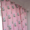 Pink Striped Floral Buta Cotton Curtain - Image 2