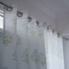Indian Summer Aqua Poppy Cotton Curtains - Image 4