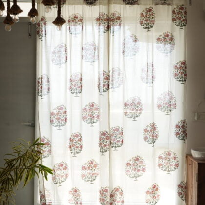 Flower Bunch Semi Sheer Curtains