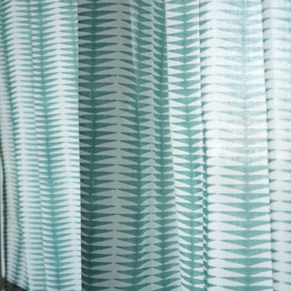 green curtains