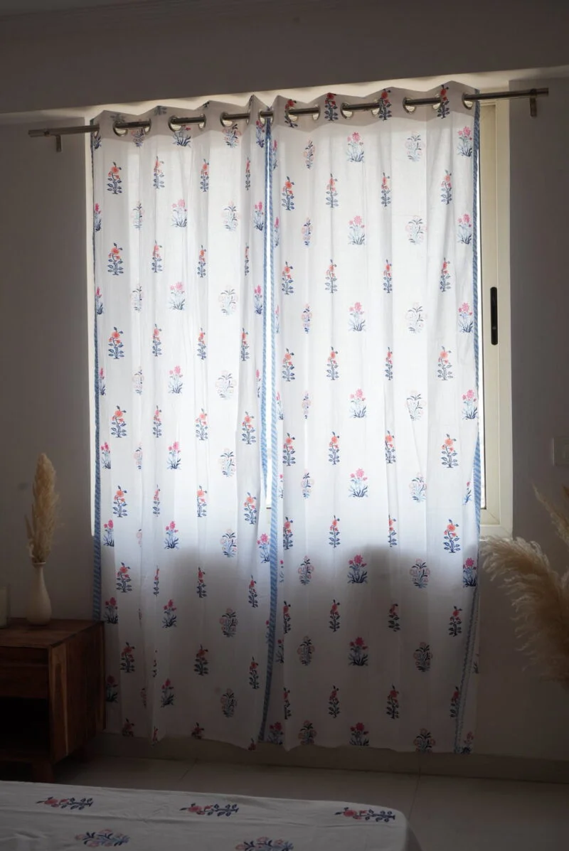 block printed curtains