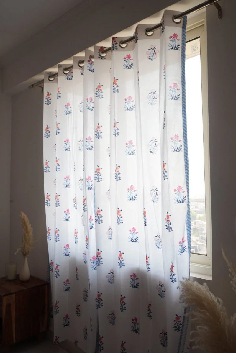 block printed curtains