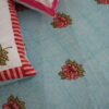 Elegant Torquoise Textured & Buta Print Bedsheet | Premium Cotton Comfort - Image 2