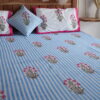 Blue stripted bedsheet