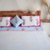 Traditional Blue Striped Block Elegant Printed Dohar - Image 3