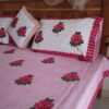 bedsheet for bed, cotton bedsheet, block printed bedsheet, hand block printed bedsheet