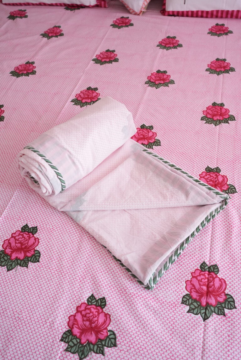 block print dohar, queen size dohar, king size dohar