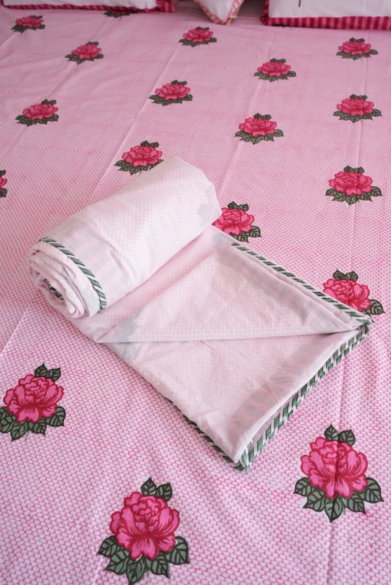 block print dohar, queen size dohar, king size dohar