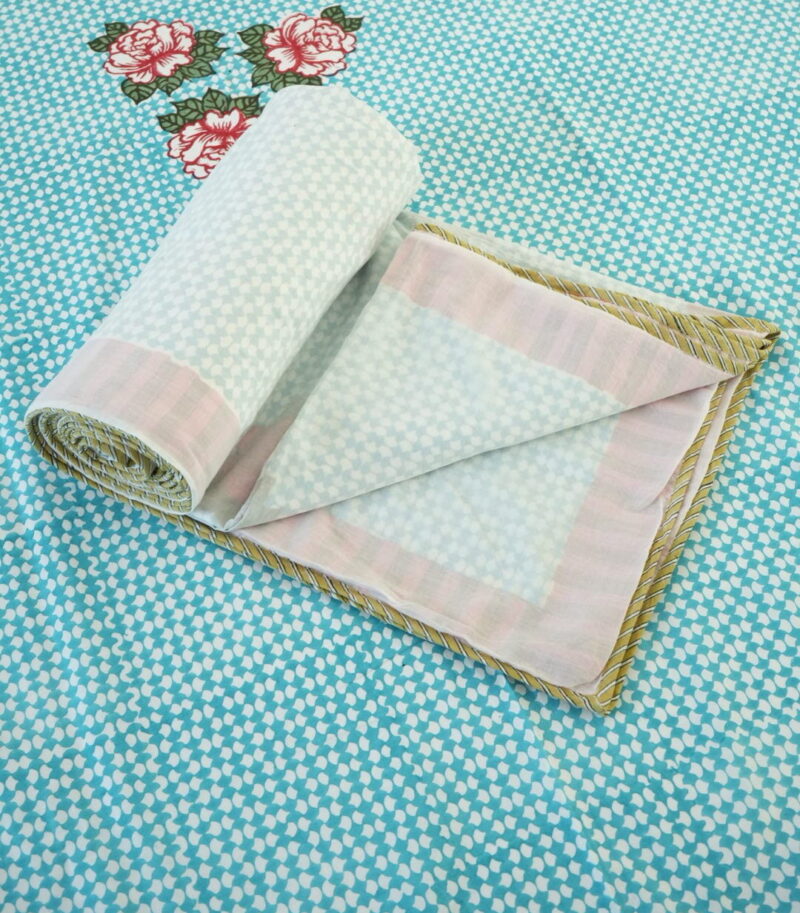 Rose Buta Print Torquoise Dohar