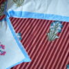 Stunning Red & Peach Striped Block Print Bedsheet | Handcrafted Cotton Comfort - Image 2