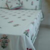 Exquisite Cotton Block Print Bedsheet in Green Floral Print - Image 5