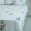 Exquisite Cotton Block Print Bedsheet in Green Floral Print - Image 4