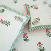 Exquisite Cotton Block Print Bedsheet in Green Floral Print - Image 2