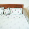Refreshing Green Floral Vibes White Traditional Dohar – Elegant, Pure & Handcrafted Comfort - Image 4