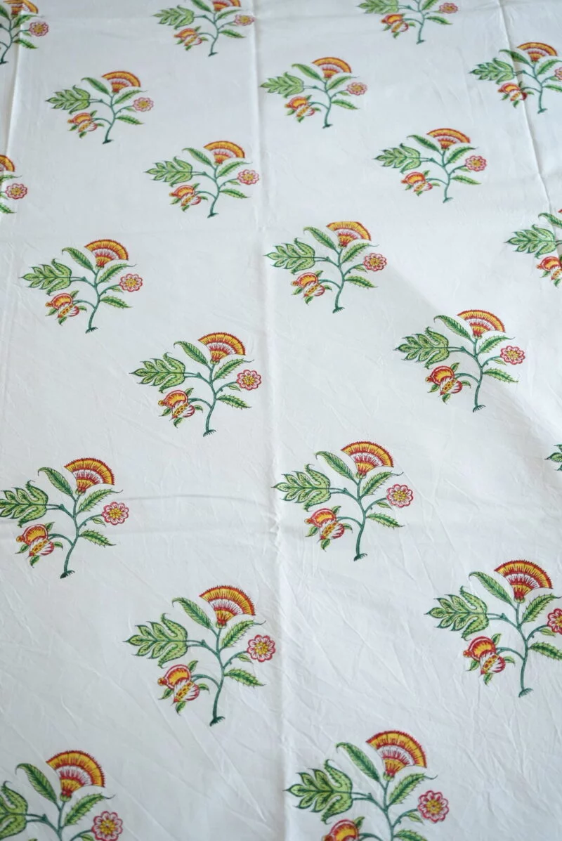 Wildflower Block Print Cotton Bedsheet - Image 4