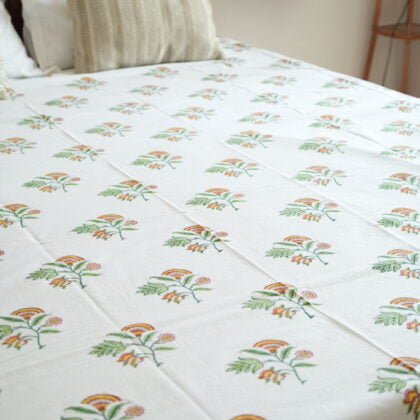 Wildflower block print bedsheet