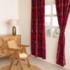 Red velvet curtains
