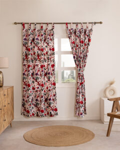 pink velvet curtains