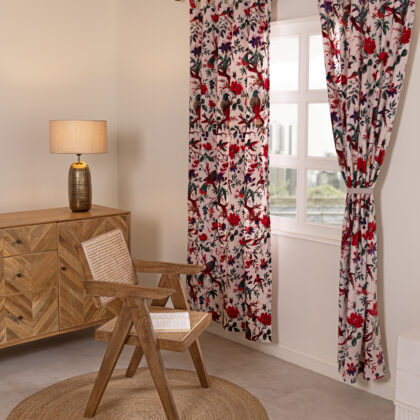 pink velvet curtains