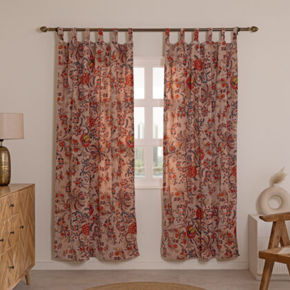 peach velvet curtains