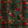 dark green velvet curtains