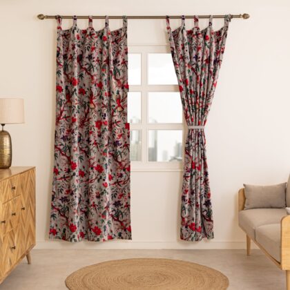 grey velvet curtains