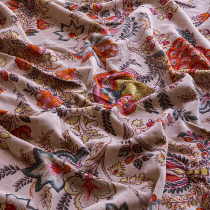 peach velvet curtains