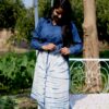 Stunning Blue & White Cotton Classic Short Long Long Dress – Only ₹3,399 - Image 5