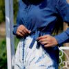 Stunning Blue & White Cotton Classic Short Long Long Dress – Only ₹3,399 - Image 3