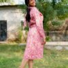 5 Reasons to Love This Breathtaking Pink Floral Cotton Short Dress for Women - Image 2