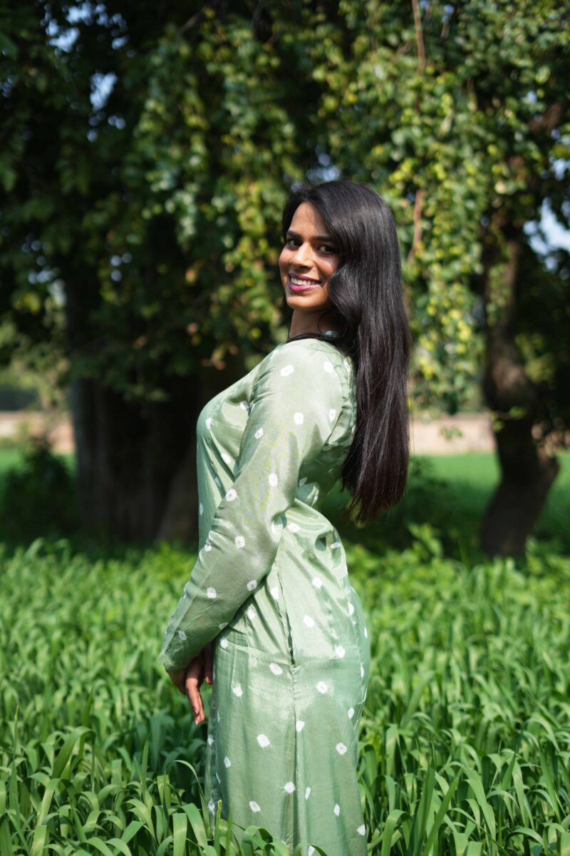 Stunning Green Silk Long Kurta in just 3,499 - Image 5