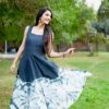 Cotton Tie-Dye Sleeveless Long Dress – Stunning Summer Look at ₹3,399 - Image 2