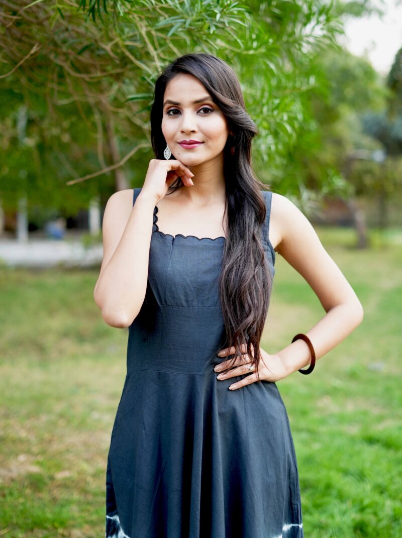 Beautiful Cotton Tie-Dye Sleeveless Dress - Image 6