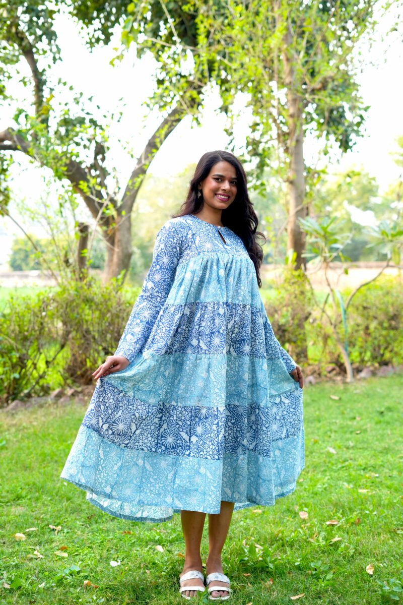 Block Printed Cotton Long Dress