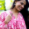 Pink Mulmul Beautifull Women Dress 100% Cotton - Image 5