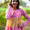 Stunning & Vibrant Pink & Yellow Block Printed Cotton Long Dress – Only ₹3,399 - Image 5