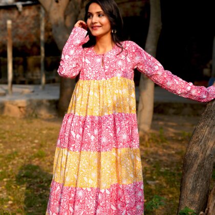 Dress With block print