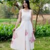 White flower printed dress