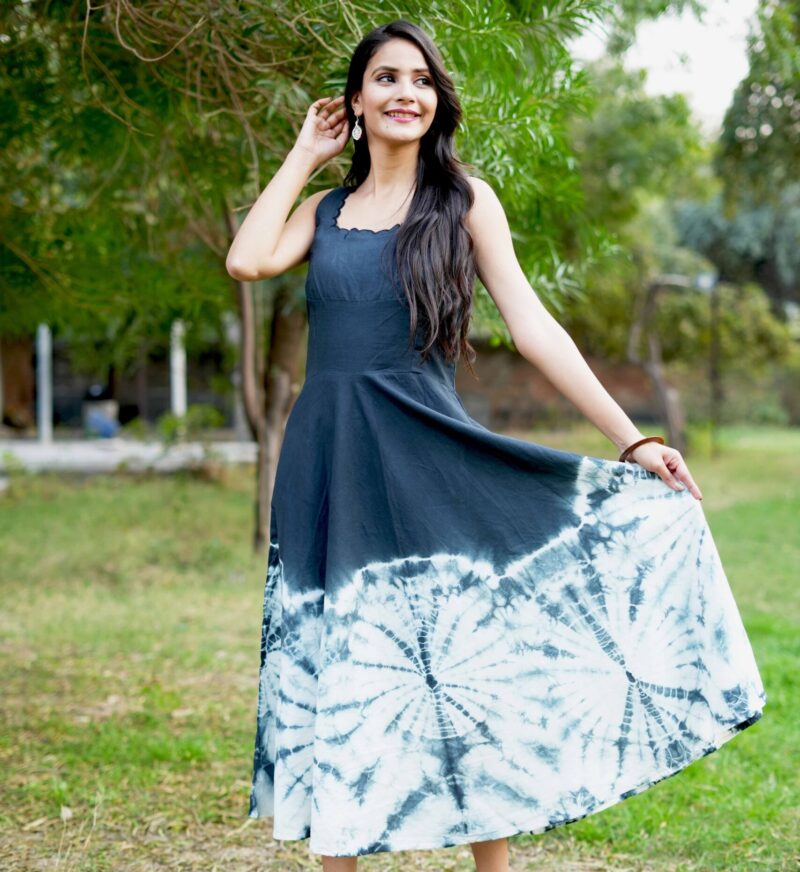 Beautiful Cotton Tie-Dye Sleeveless Dress