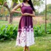 Wine Print Cotton Tie-Dye Sleeveless Long Dress – Stunning & Comfortable Wardrobe Essential at ₹3,399 - Image 4