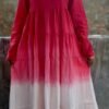 Red & White Print Cotton Long Dress – Stunning & Comfortable Wardrobe Essential - Image 3